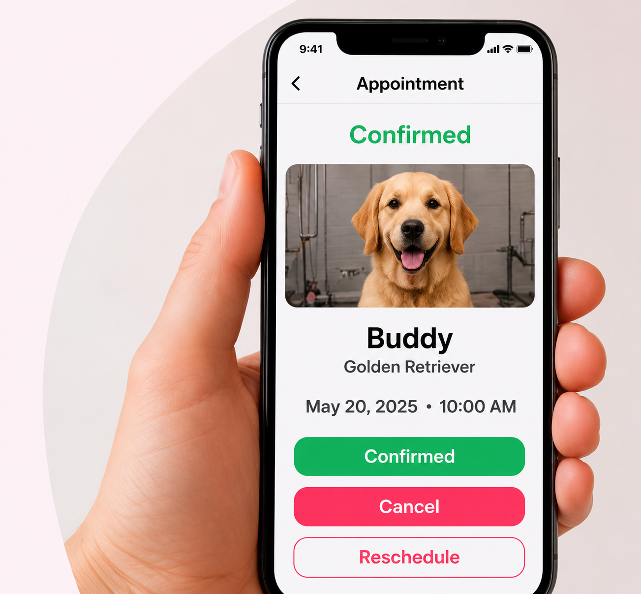 Appointment confirmation on mobile phone